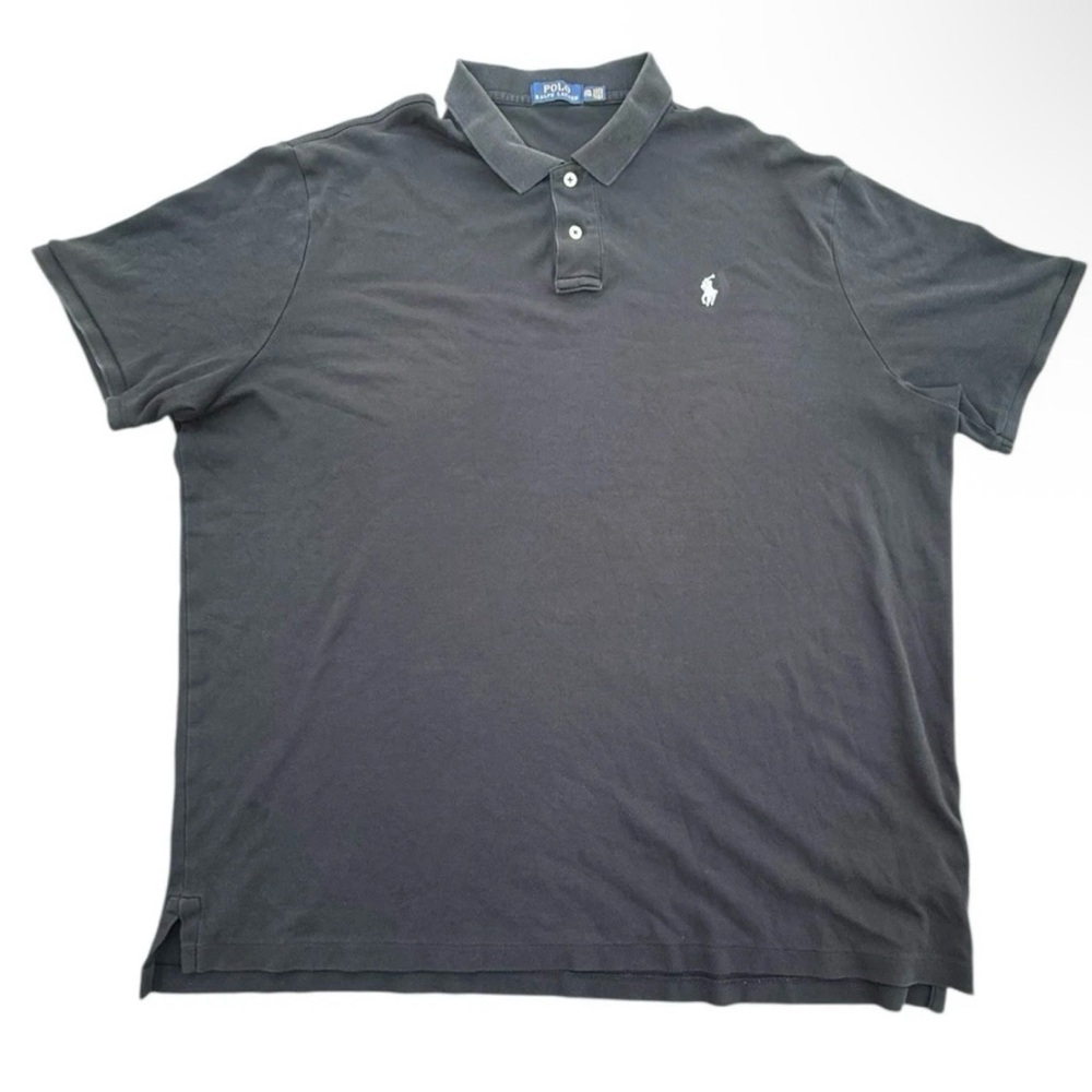 Vintage Ralph Lauren Shirt Men 2XL XXL Black Polo Grunge Punk Goth Dark Acedemia